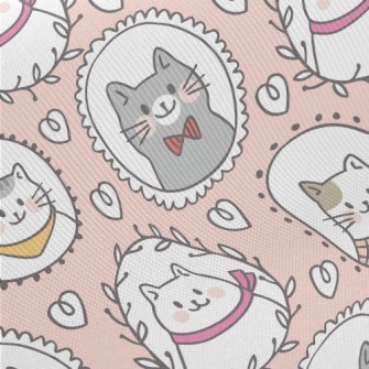 Cat Family Portrait Midweight Cotton Poplin