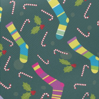 Pretty Christmas Socks Midweight Cotton Poplin