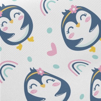 Grinning Penguin Girl Midweight Cotton Poplin