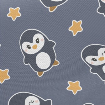 Cute Winking Penguin Midweight Cotton Poplin