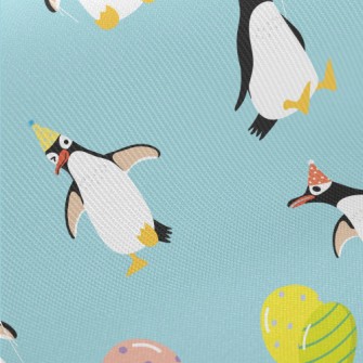 Penguin Balloon Party Midweight Cotton Poplin