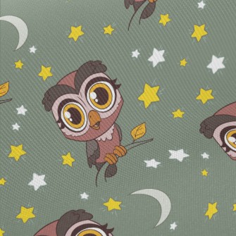 Nocturnal Big-eyed Owl Midweight Cotton Poplin