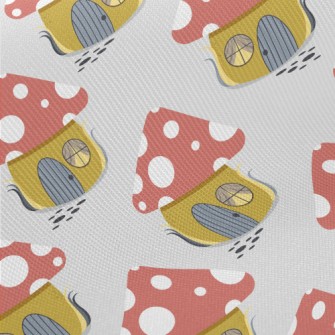 Funny Mushroom Shaped House Midweight Cotton Poplin