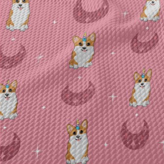 Crescent Unicorn Corgi Birdseye Piqué