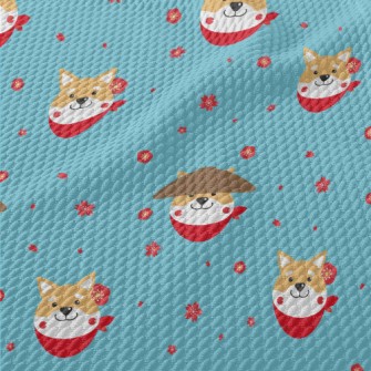 Japanese Shiba Inu Birdseye Piqué