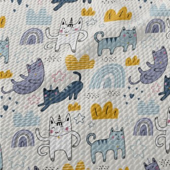 Happy Swinging Cat Birdseye Piqué