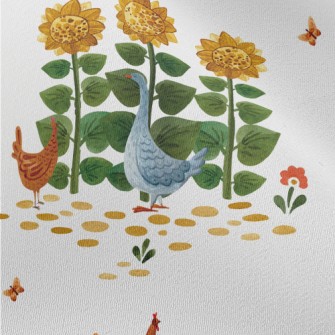 Sunflowers And Roosters Chiffon