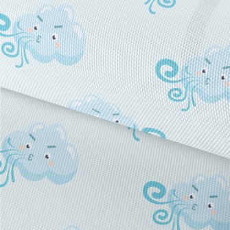 Strong Wind Blowing White Clou Waterproof Oxford