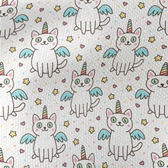 Rainbow Unicorn Kitten Waterproof Canvas