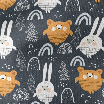Forest Bear And Rabbit Waterproof Canvas