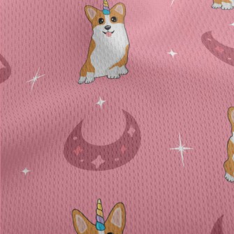 Crescent Unicorn Corgi Athletic Mesh Flat Back