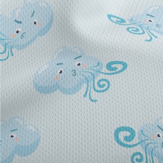 Strong Wind Blowing White Clou Athletic Mesh Flat Back