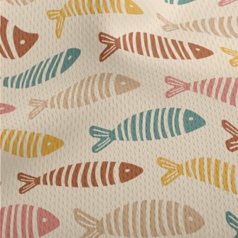Fish Cut Into Pieces Athletic Mesh Flat Back