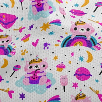 Fashionable Kitty Athletic Mesh Flat Back