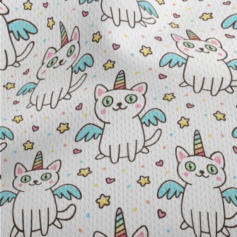 Rainbow Unicorn Kitten Athletic Mesh Flat Back