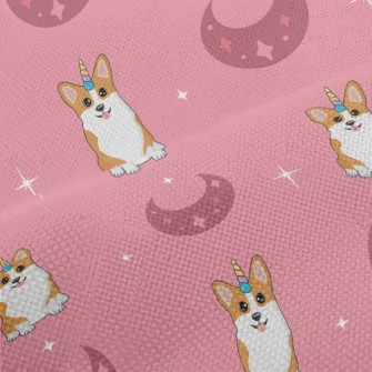 Crescent Unicorn Corgi Performance Linen