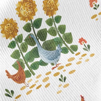 Sunflowers And Roosters Standard Corduroy