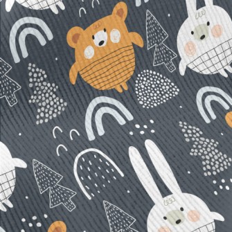 Forest Bear And Rabbit Standard Corduroy