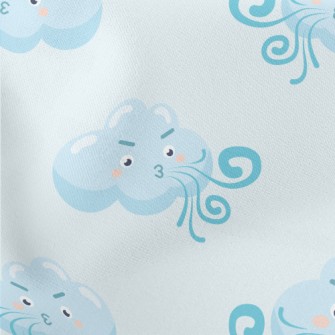 Strong Wind Blowing White Clou Stretch Ponte