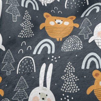 Forest Bear And Rabbit Minky