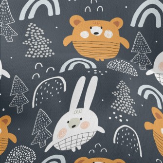 Forest Bear And Rabbit Lightweight Performance Linen