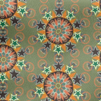 Stars Dotted Flowers Jersey Backed Fleece