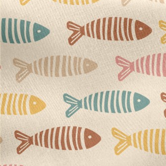 Fish Cut Into Pieces Jersey Backed Fleece