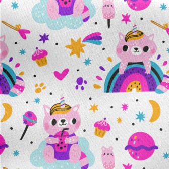 Fashionable Kitty Jersey Backed Fleece