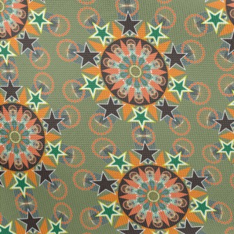 Stars Dotted Flowers Pongee