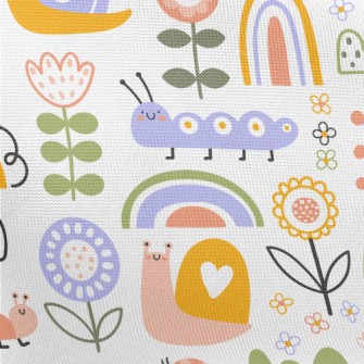 Cartoon Snail Caterpillar Pongee