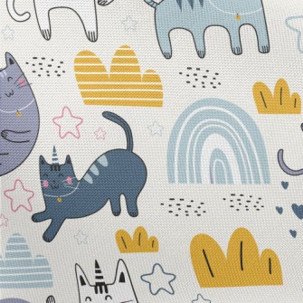 Happy Swinging Cat Pongee