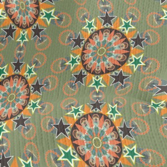 Stars Dotted Flowers Stretch Jersey