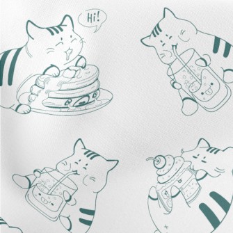 Big Eater Kitten Lightweight Cotton Poplin