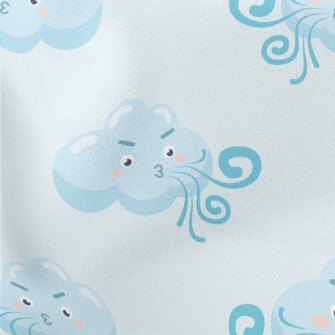Strong Wind Blowing White Clou Lightweight Cotton Poplin