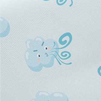 Strong Wind Blowing White Clou Midweight Cotton Poplin