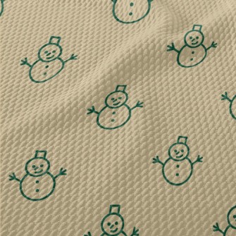 Simple Line Snowman Birdseye Piqué