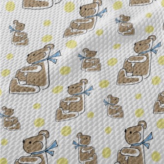 Scarf Sitting Bear Birdseye Piqué