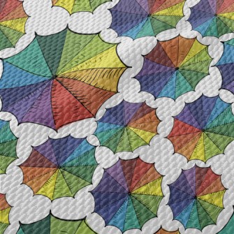Colorful Patchwork Umbrella Birdseye Piqué
