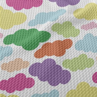 Cute Colorful Clouds Birdseye Piqué