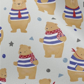 Cute Navy Bear Chiffon