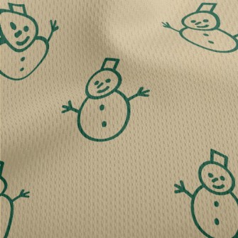 Simple Line Snowman Athletic Mesh Flat Back