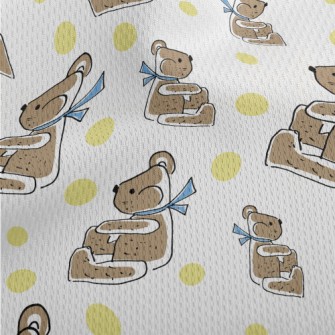 Scarf Sitting Bear Athletic Mesh Flat Back