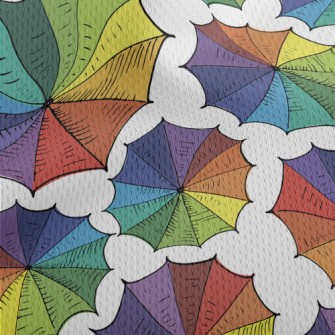 Colorful Patchwork Umbrella Athletic Mesh Flat Back