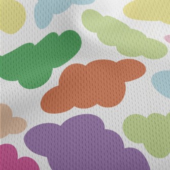 Cute Colorful Clouds Athletic Mesh Flat Back