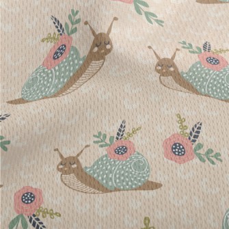 Flowers On Snail Shell Athletic Mesh Flat Back