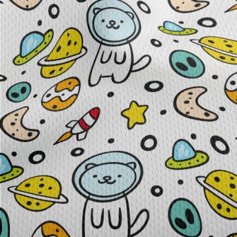 Outer Space Planet Cat Athletic Mesh Flat Back
