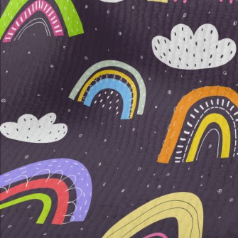 Color Block Rainbow Clouds Terry