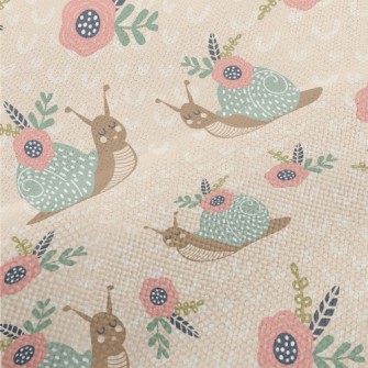 Flowers On Snail Shell Performance Linen