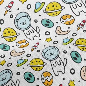 Outer Space Planet Cat Performance Linen
