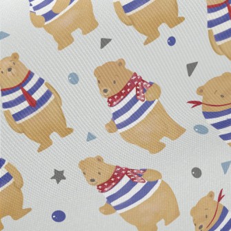 Cute Navy Bear Twill